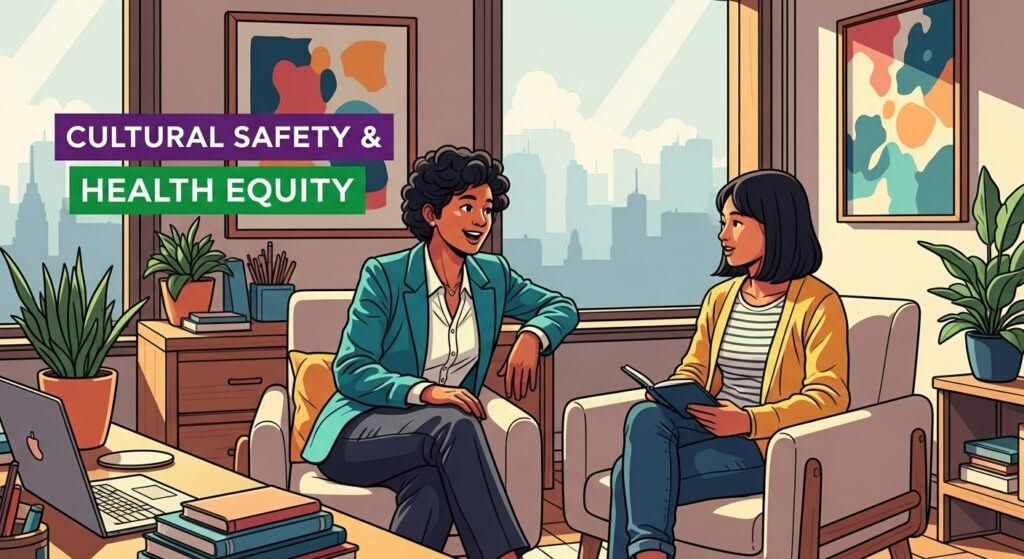 Senior psychologist, a woman of colour, providing clinical supervision to a young female psychologist.